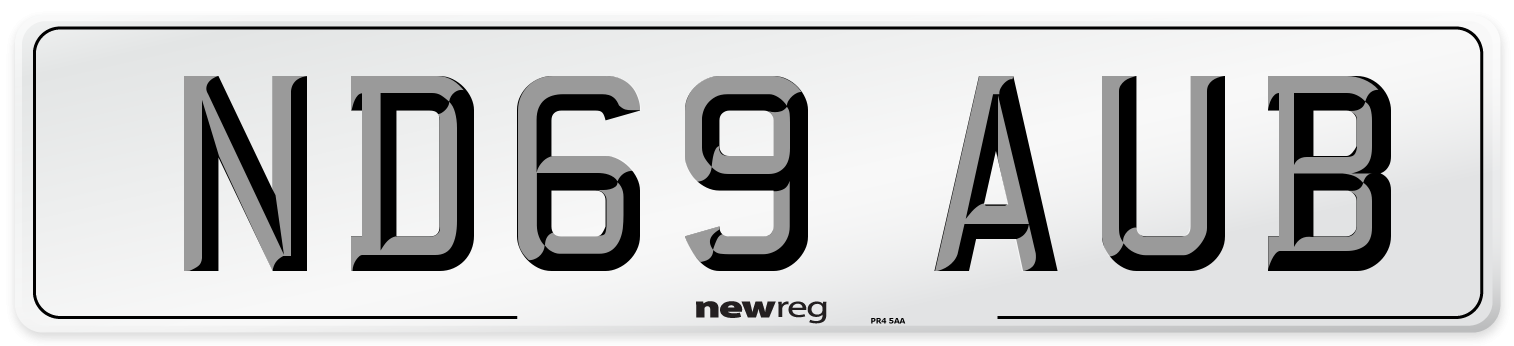 ND69 AUB Number Plate from New Reg